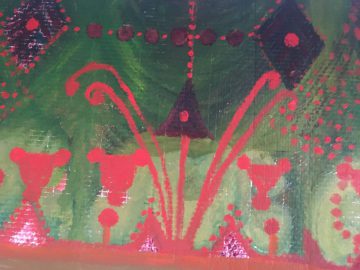 Abstract red & green painting